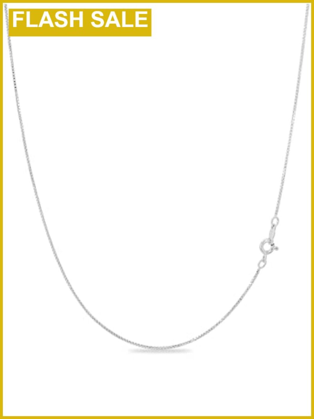 KEZEF 18K Gold Plated Sterling Silver Box Chain Necklace for Women
